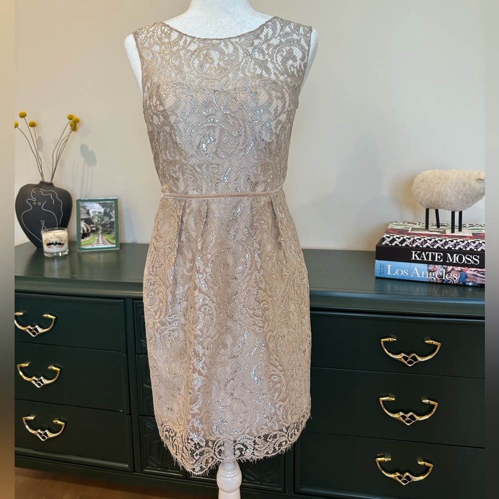 Jenny Yoo Harlow Cocktail Dress in Taupe